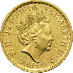 25 Pounds - Elizabeth II 5th portrait, 1/4 oz Fine Gold