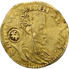 1/2 Gold Real - Philip II PHILIPPVS, Countermark A13.2