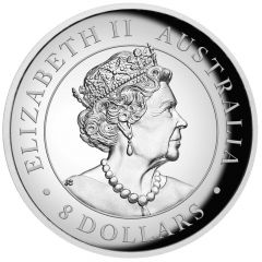 8 Dollars - Elizabeth II 6th Portrait - Australian Kookaburra