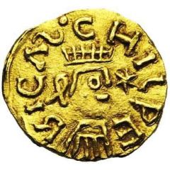 Tremissis - Chilperic I Vermand mint