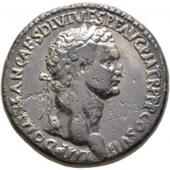 Sestertius - Domitian PAX AVGVST S C, Pax