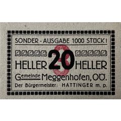 3 Kronen on 20 Heller Meggenhofen