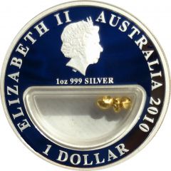 1 Dollar - Elizabeth II 4th Portrait - Treasures of Australia - Gold