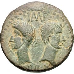 Dupondius - Augustus and Agrippa COL NEM