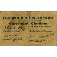 25 Céntimos La Bisbal del Penedès