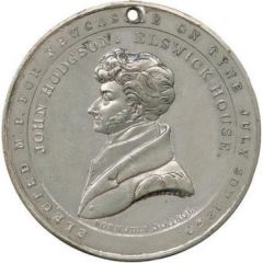 Medal John Hodgson, white metal