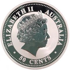 50 Cents - Elizabeth II 4th Portrait - Year of the Dog - Colored