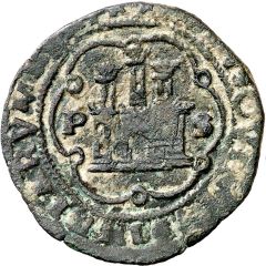 4 Maravedis - Philip II Countermark monogram `T`