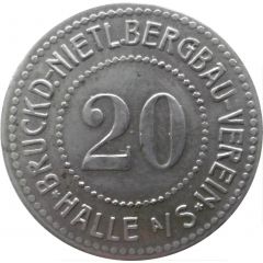 20 Pfennig - Halle Bruckd.-Nietl. Bergbau Verein