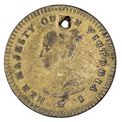 Queen Victoria Coronation Medal Brass