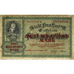 2 000 000 Mark overprint on 5 000 Mark