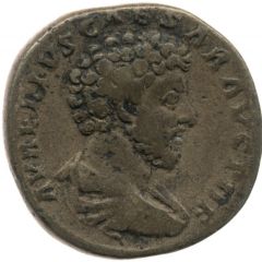 Sestertius - Marcus Aurelius TR POT XV COS III S C, Mars
