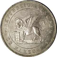 5 Lire `DIO BENEDITE L`ITALIA`