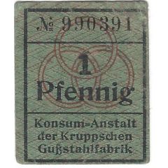 1 Pfennig Konsum-Anstalt der Kruppschen Gußstahlfabrik
