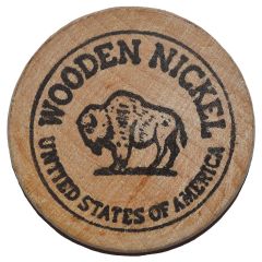 Wooden Nickel - One Popcorn