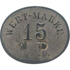 15 Pfennig Wert-Marke, Countermarked `WP`