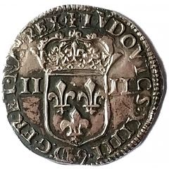 1/4 Ecu - Louis XIV Type 1, titles around the shield, legend begins on top