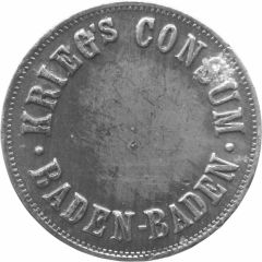 50 Pfennigs - Baden Baden Krieg`s Consum