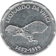 Token - Shell - Man in Flight #02 - Leonardo da Vinci, 1452-1519