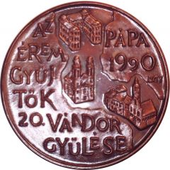 Medal - 20. conference of the Hungarian Coin Collectors Association Pápa 1990
