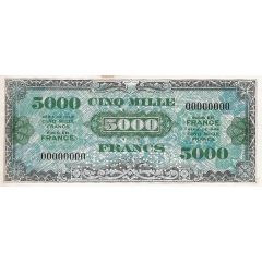 5000 Francs - Allied Military Currency Not Issued