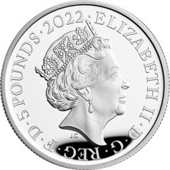 5 Pounds - Elizabeth II Lion of England, Silver Proof
