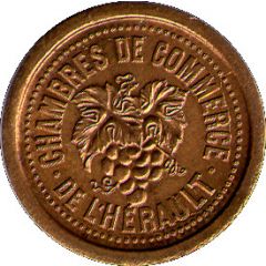 10 Centimes - Chambres de Commerce - Hérault [34] Brass