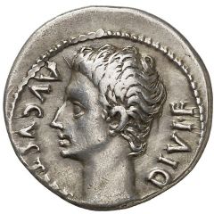 Denarius - Augustus IMP X