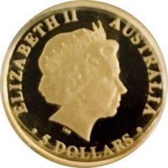 5 Dollars - Elizabeth II 4th Portrait - Saltwater Crocodile, Gold Proof