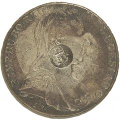 1200 Réis - Luis I Crown `G.P` countermarked over 1 Thaler - Maria Theresa, Austria