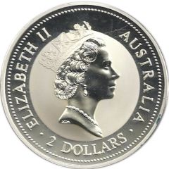 2 Dollars - Elizabeth II 3rd Portrait - Australian Kookaburra