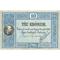 10 Krónur - Christian IX Landssjóður Íslands