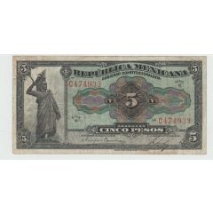 5 Pesos República Mexicana - Gobierno Constitucionalista