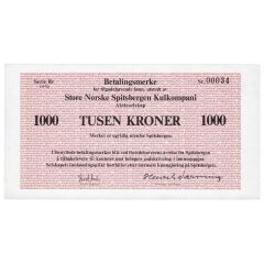 1000 Kroner Great Norwegian Spitsbergen Coal Company