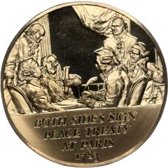 Medal - History of the American Revolution Both Sides Sign Peace Treaty at Paris