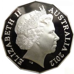 50 Cents - Elizabeth II 4th Portrait - Selectively Gold Plated Proof