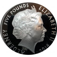 5 Pounds - Elizabeth II D-Day, Silver Proof