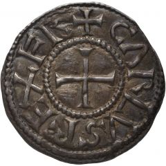 Denier - Charles II Noyon mint, CARLVS REX FR