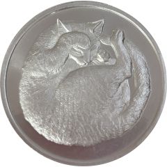 1 oz Silver Sleeping Cat