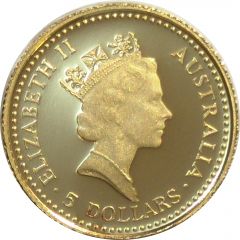 5 Dollars - Elizabeth II 3rd Portrait - Common Walleroo - Gold Bullion Coin