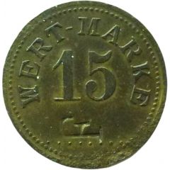 15 Pfennig Wert-Marke, Countermarked `F`