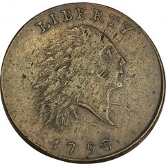 1 Cent `Flowing Hair Cent` Chain reverse