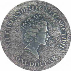 1 Dollar - Elizabeth II Martian Meteorite NWA 6963