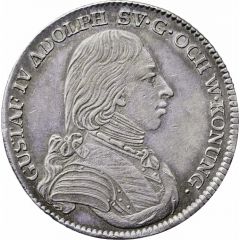 1/3 Riksdaler - Gustav IV Adolf 3rd portrait