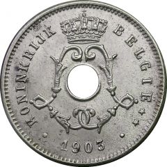 5 Centimes - Léopold II Dutch text, small date