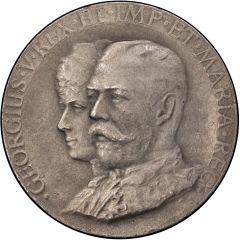 Medalet - George V Coronation, Heaton, silvered bronze, 24mm