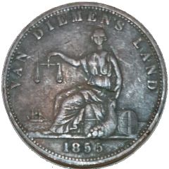 1 Penny - R. Josephs New Town, Van Diemen`s Land