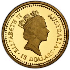 15 Dollars - Elizabeth II 3rd Portrait - Australian Nugget - Gold Proof