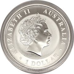 1 Dollar - Elizabeth II 4th Portrait - Australia Gilded Kangaroo