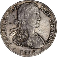 8 Reales - Ferdinand VII Countermark on Mexico 8 Reales